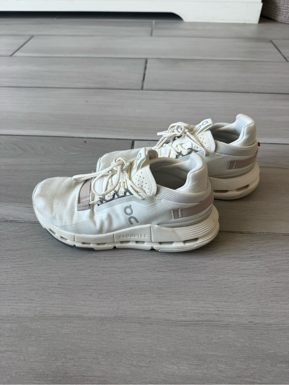 On Running Cloudnova White and Light Gray Sneakers